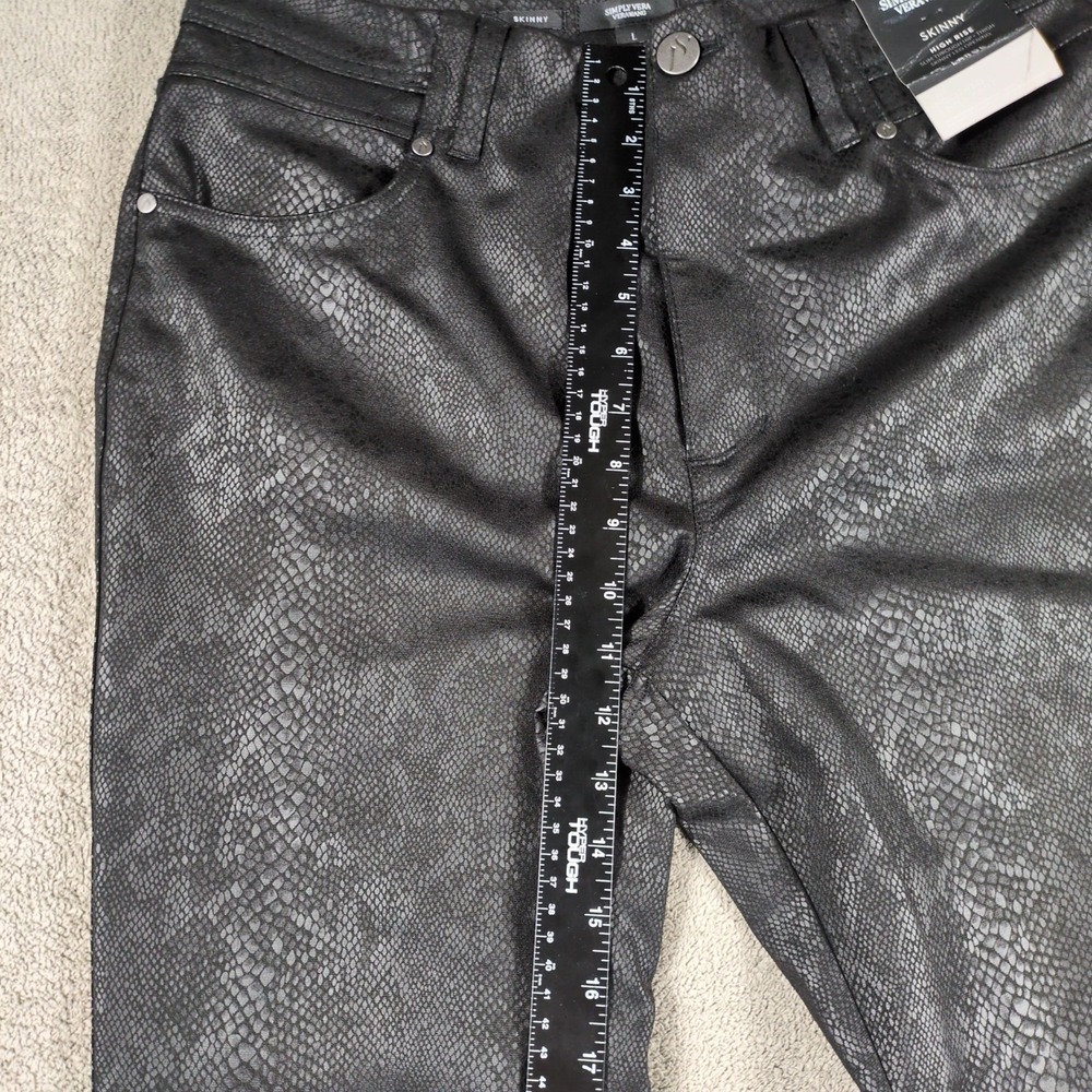 Simply Vera Vera Wang Polished Twill Pants Womens Large Black Snake Print Skinny - Picture 4 of 10